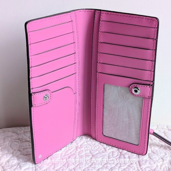 Kate Spade Bright Peony Large Slim Bifold Wallet - Picture 4 of 12